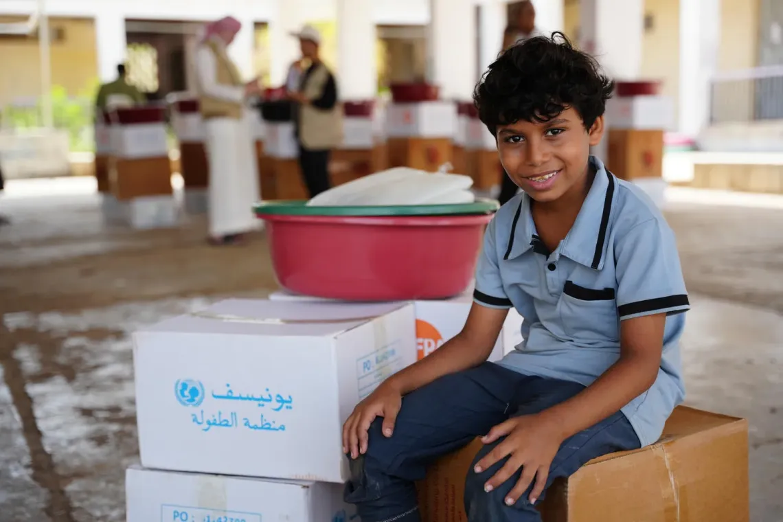 young person and supplies
