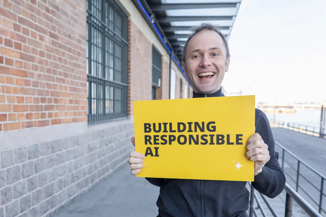 Man with signage