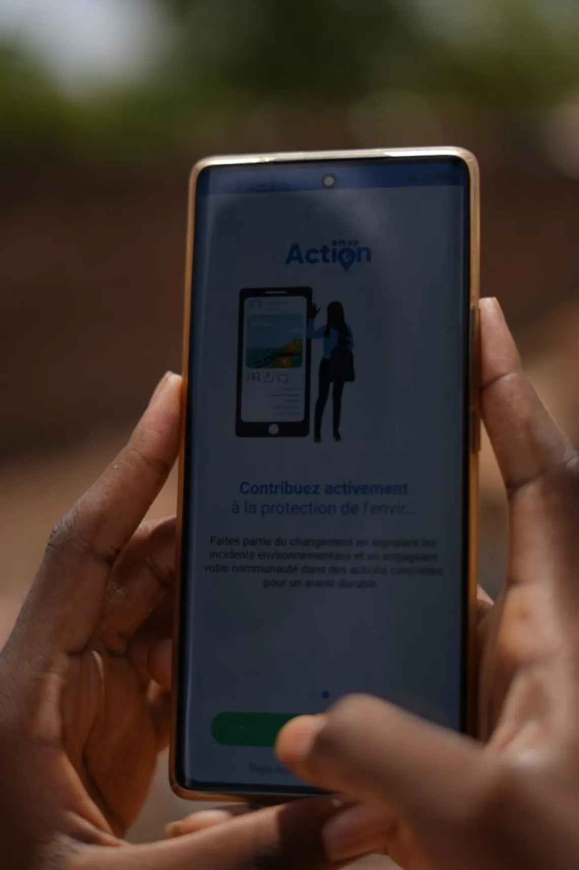 a person using the map action app