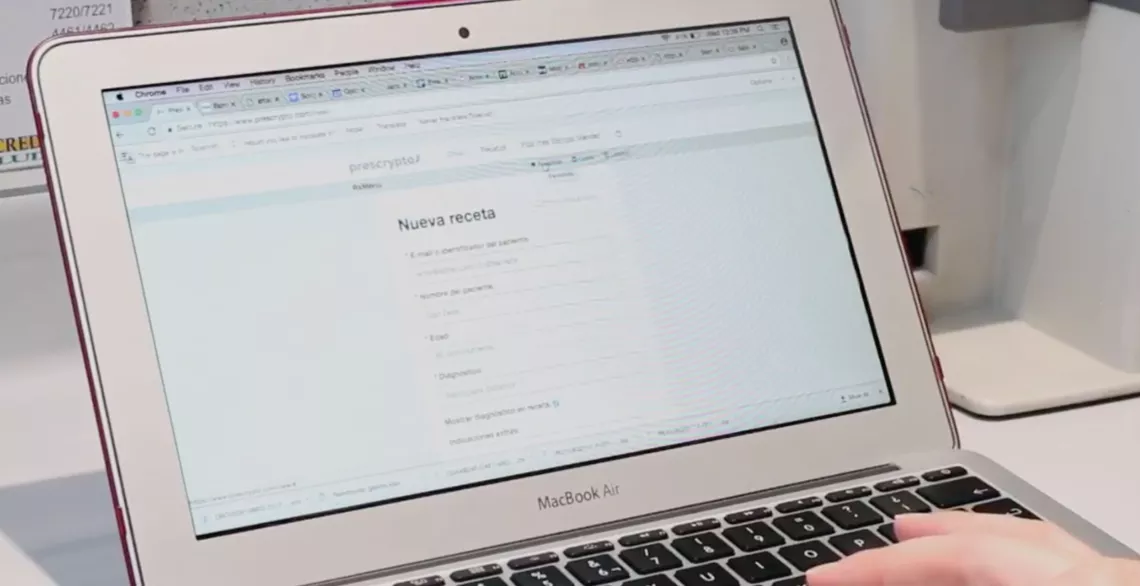 landing page shown on a monitor