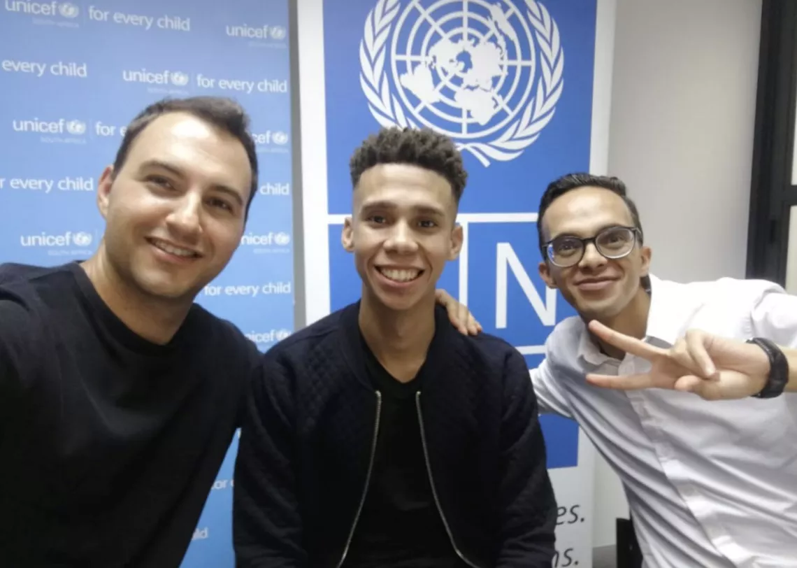 Allan (centre) who grew up hard South Africa&rsquo;s Cape Flats, went on to co-found Zlto, an award-winning digital rewards tool that has transformed the lives of millions of young South Africans.