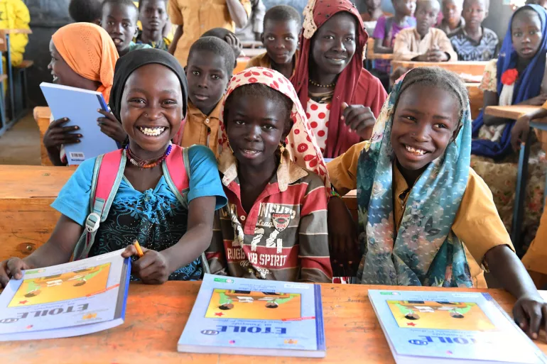 Students in a school in Chad
