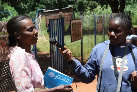 A Young Reporter interviews a student about the importance of education for girls.