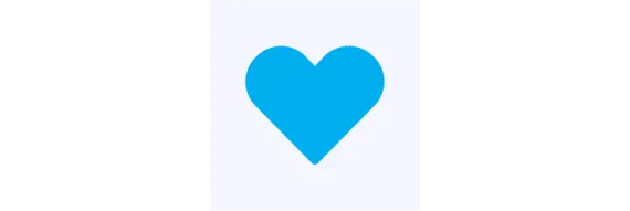 Blue heart icon on a light background