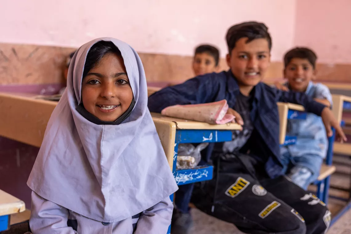 Children living with disabilities in a remedial class, Somayyeh School, Torbate Jam, Khorasan Razavi, Iran.