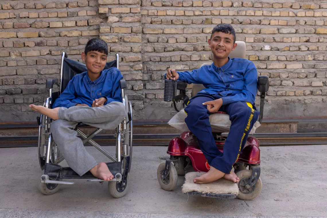 Abolfazl and Mohammad have been living with a physical disability since birth. They are respectively in 7th and 9th grades, Torbate Jam, Khorasan Razavi, Iran. 