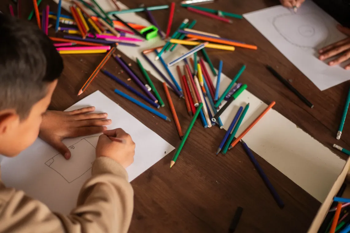 A UNICEF-supported centre provides a safe space where children can learn, play and begin to recover.