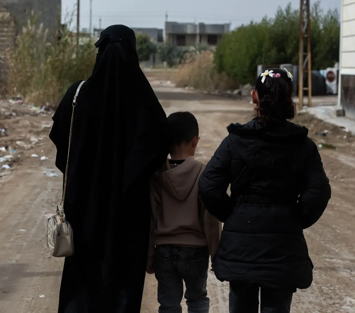 The family is rebuilding their lives with support that helps restore access to essential services and opportunities.