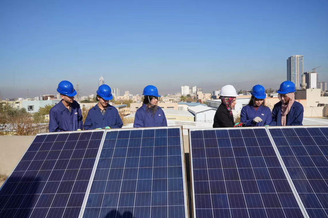 Lava and her peers work together to bring sustainable energy solutions in Erbil Governorate, Iraq.   