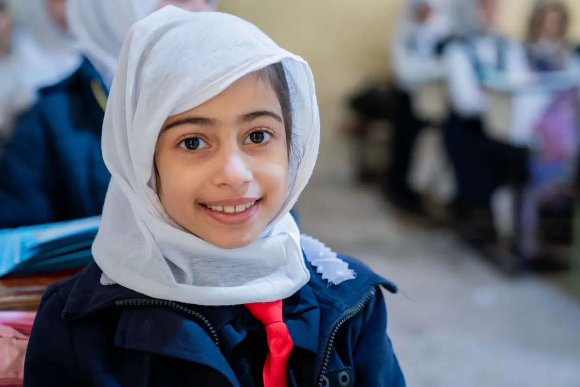 Nouran (8): The teachers are kind and always encourage us to do well.