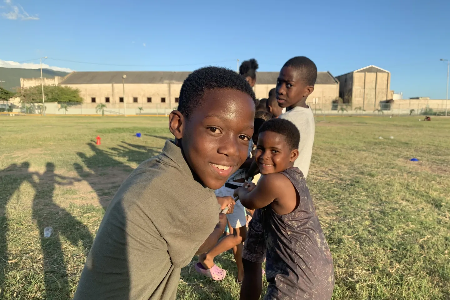 Children participating in Street Play games in Kingston, Jamaica