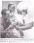 Gail Hoad (wearing pigtails) watches her brother Omar receive the polio vaccine with a little help from mother Blossom in 1982.