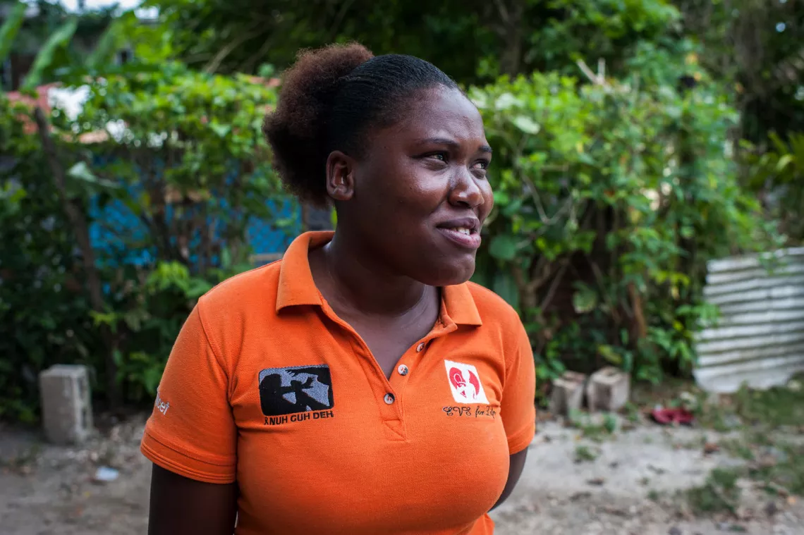 Photo of Eve for Life Mentor Mom at her home in Kingston, Jamaica