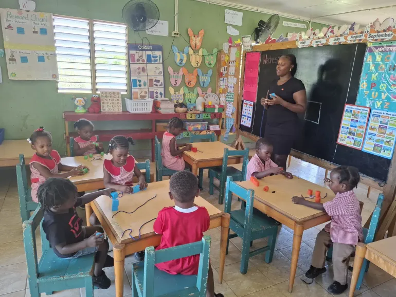 The kits help replace damaged learning materials and provide opportunities for children to learn through play while rebuilding routines disrupted by the disaster.
