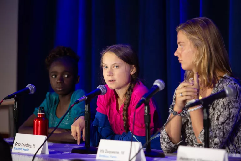 Greta Thunberg at UNICEF House in New York