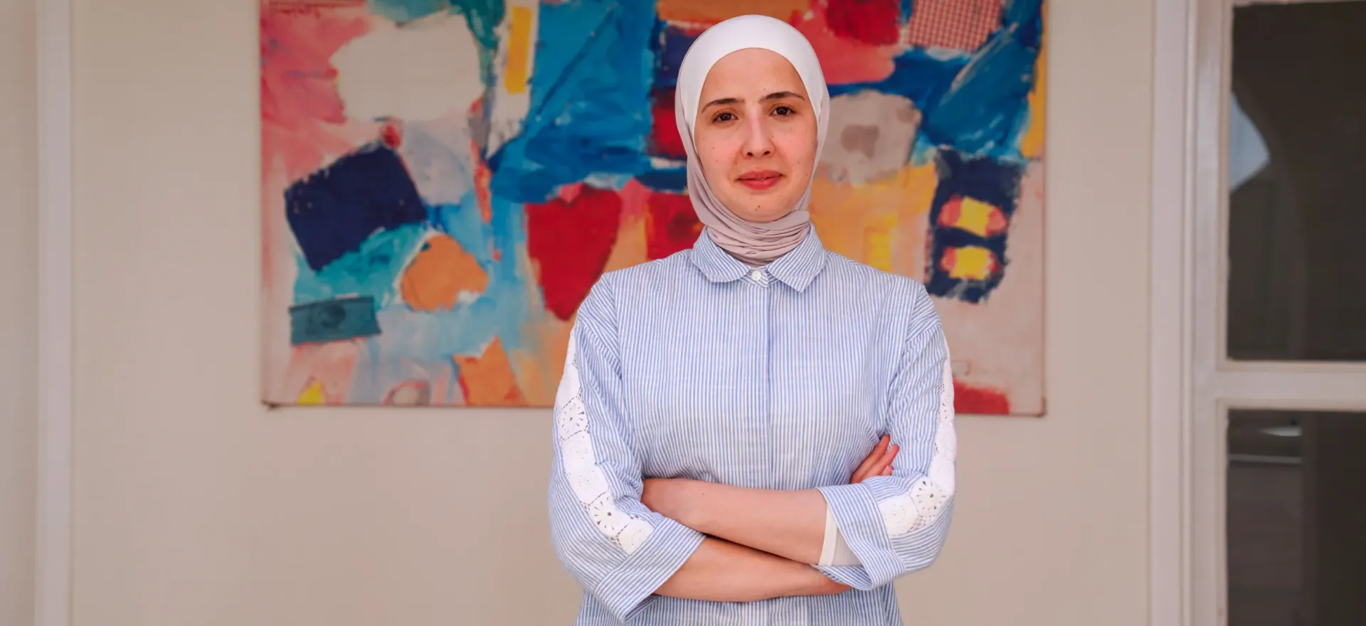 A portrait of  woman. 