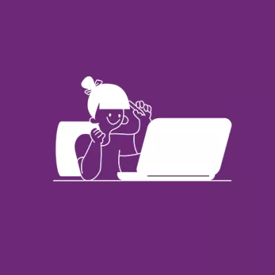 Girl using laptop