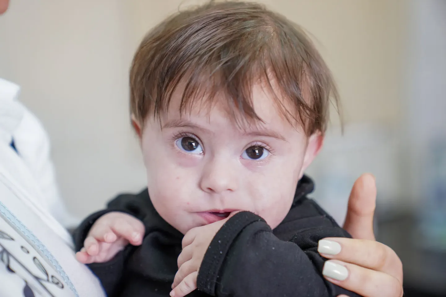 9-month-old Hasan during his visit to a UNICEF-supported clinic in Azraq Camp