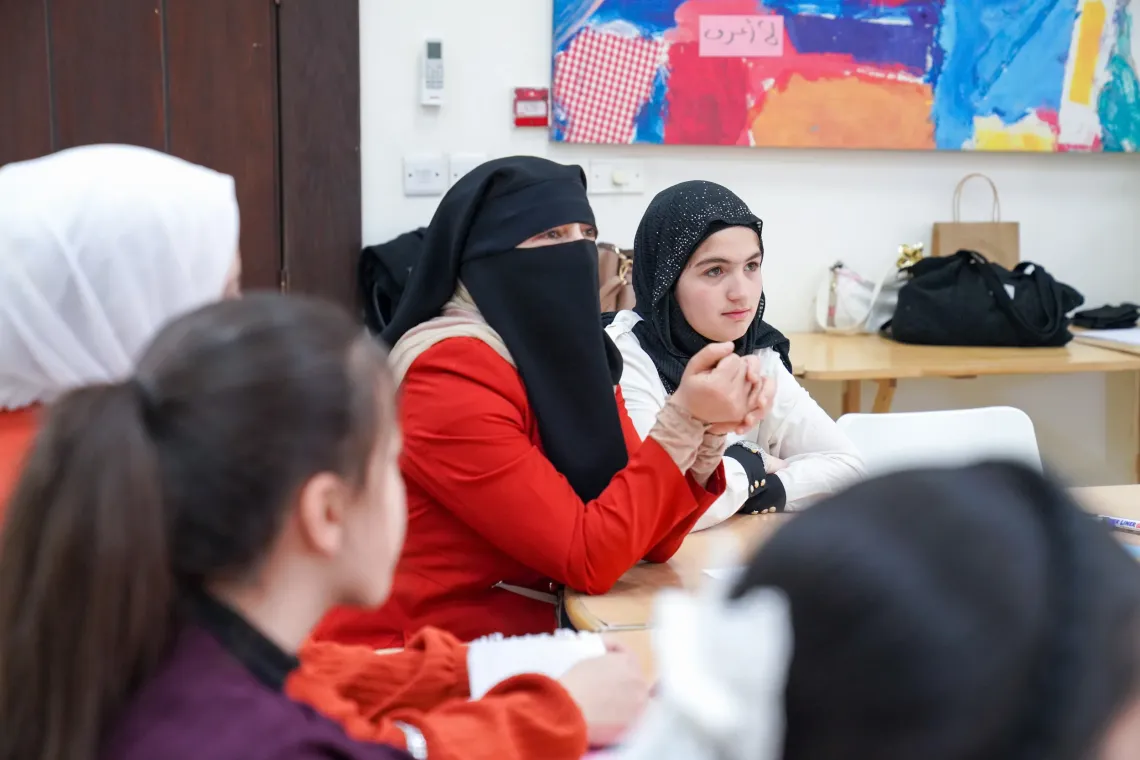 Mother and daughter during an activity. 
