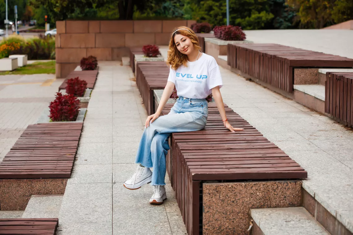 Камила Соломатина, 18 лет. Камила во время Хакатона. 