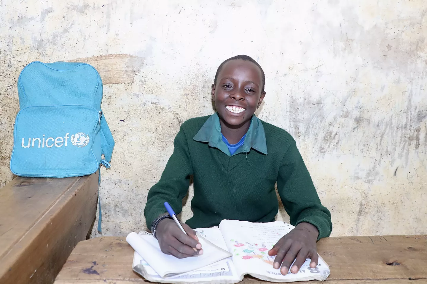 Brian Kinyanjui, 10 years old, at Oloolua Primary School.