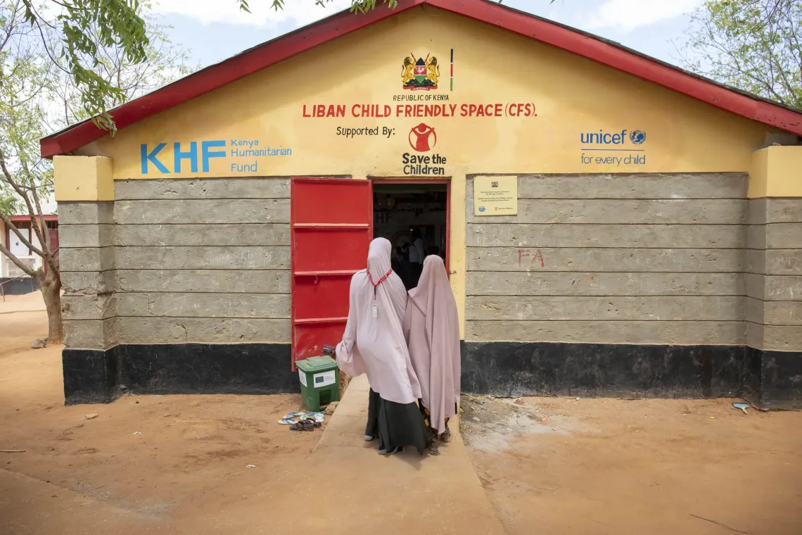 A Child-Friendly Space (CFS) center funded by the Kenya Humanitarian Fund in Dadaab Refugee Camp