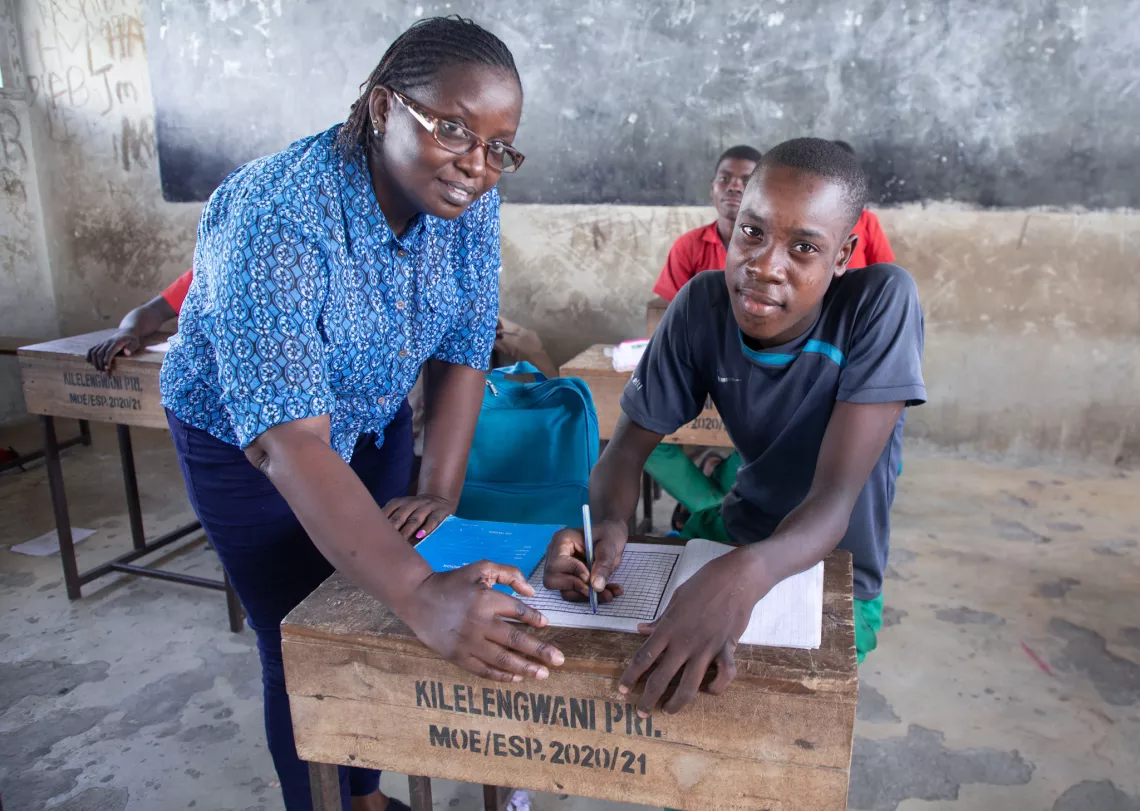 Mohamed in class with Ms Catharine