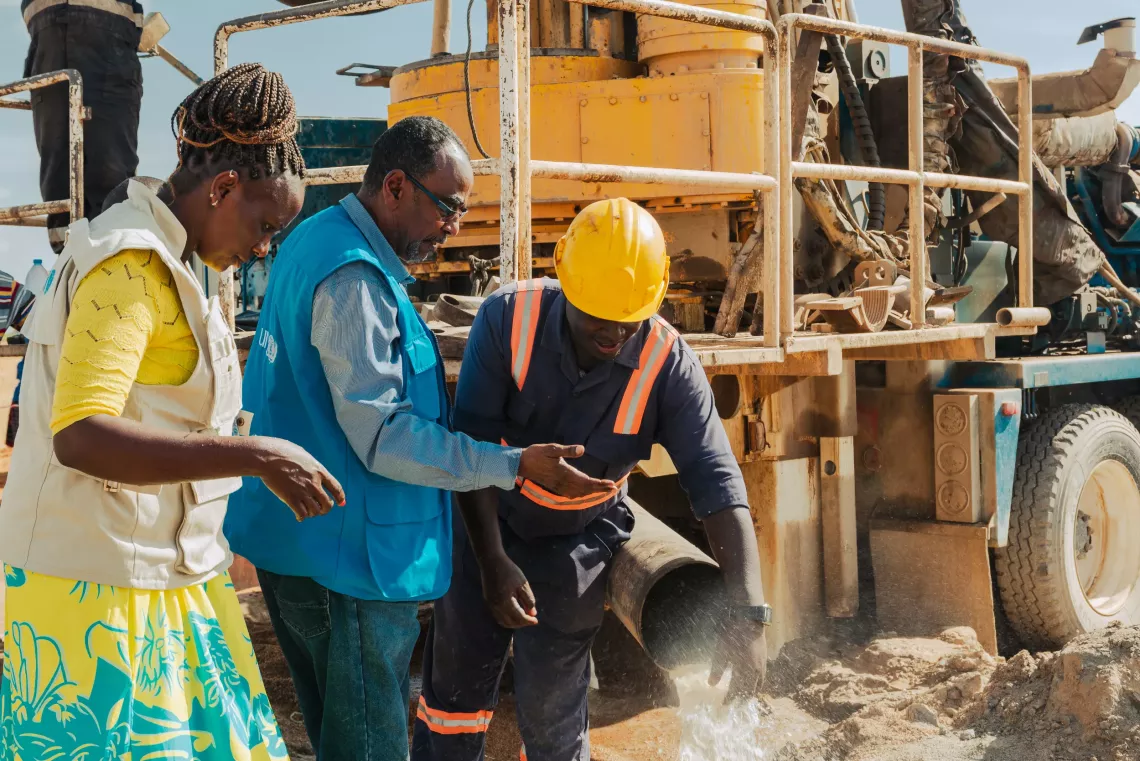 UNICEF WASH Specialists Catherine Wanjihia and Abdi Hassan
