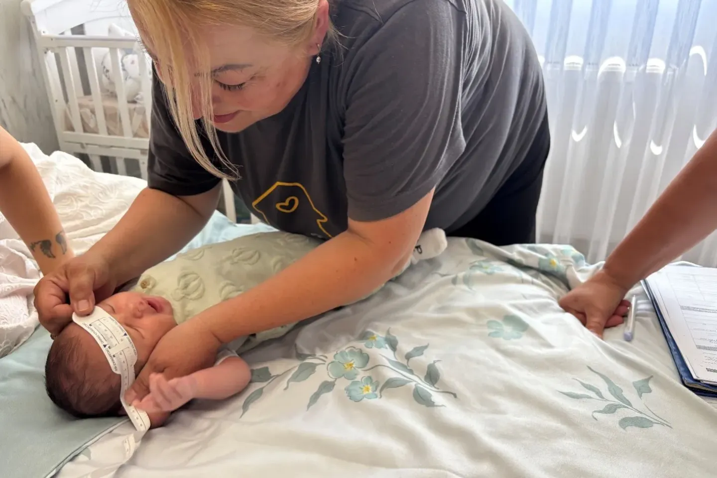 A nurse during a home visit