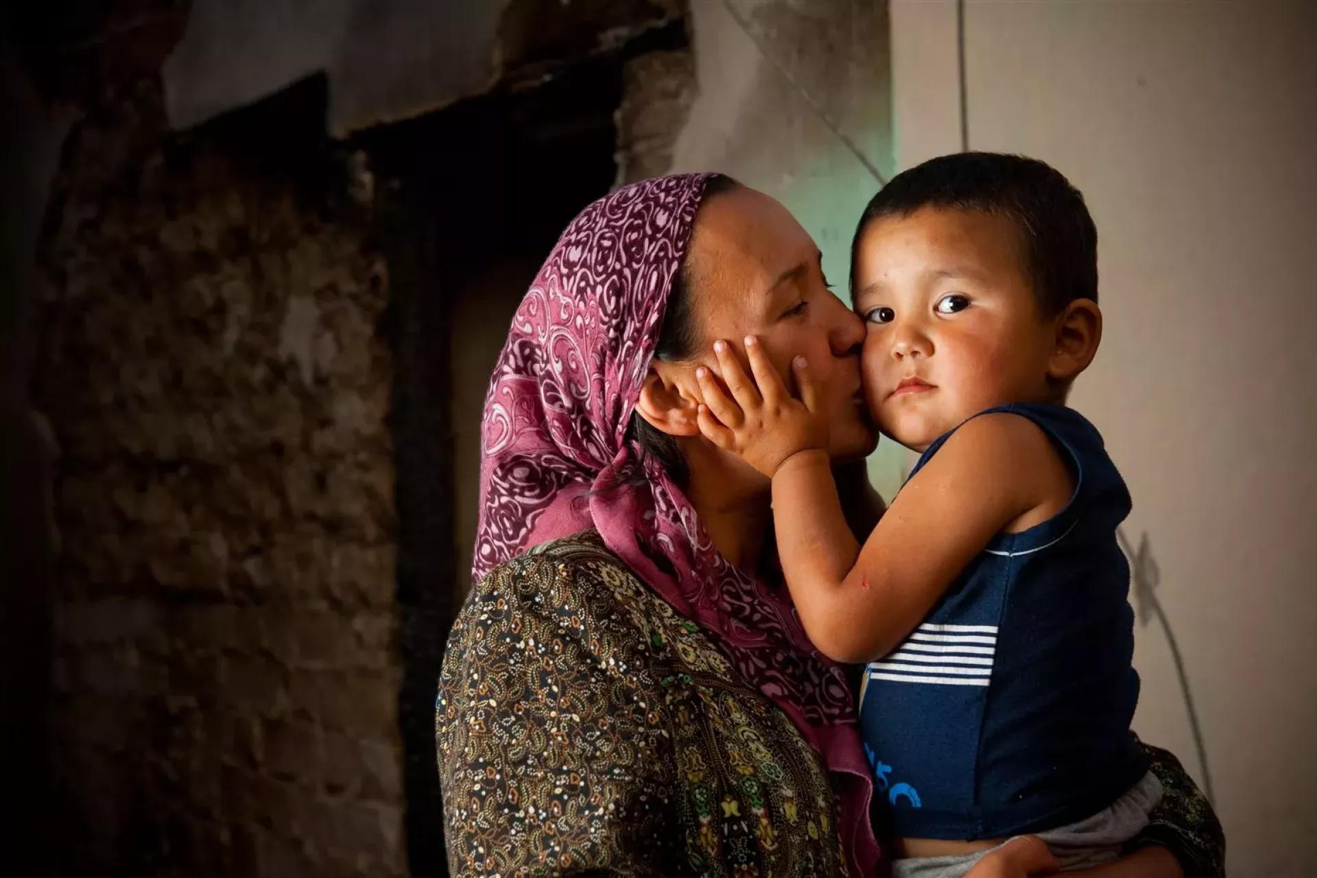 mother holds her child