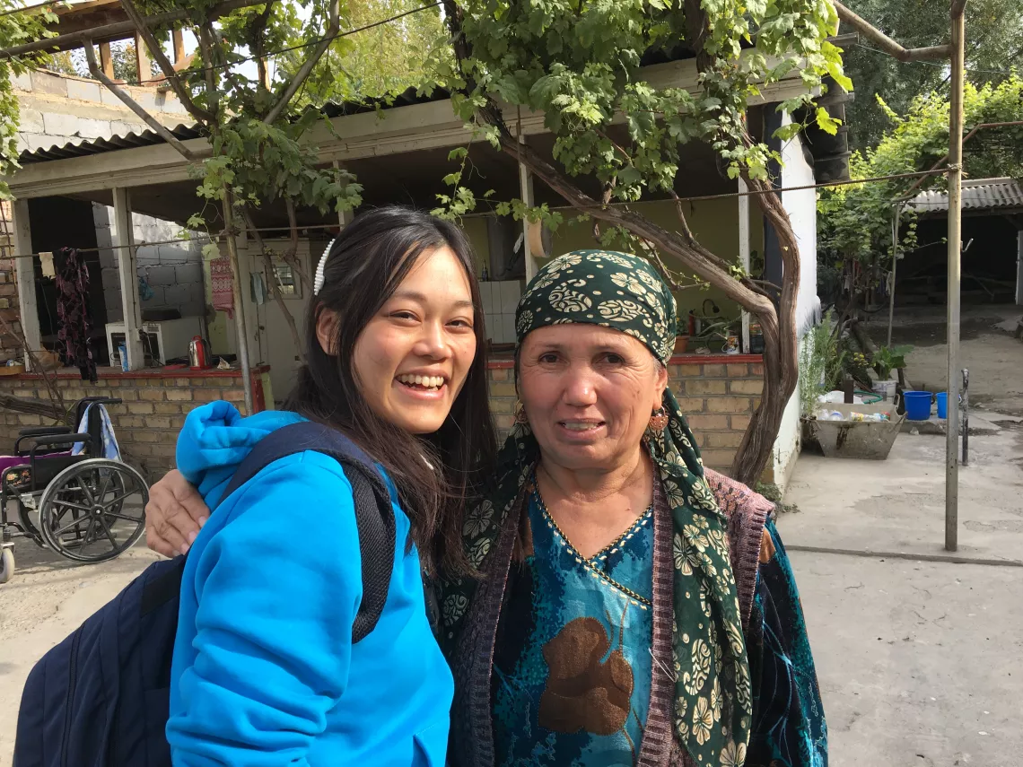Erin with Nasiba, Madina's grandmother