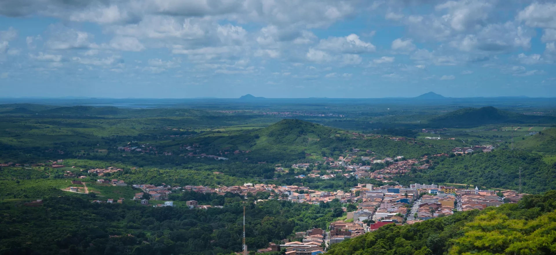 A city lying in a distance.