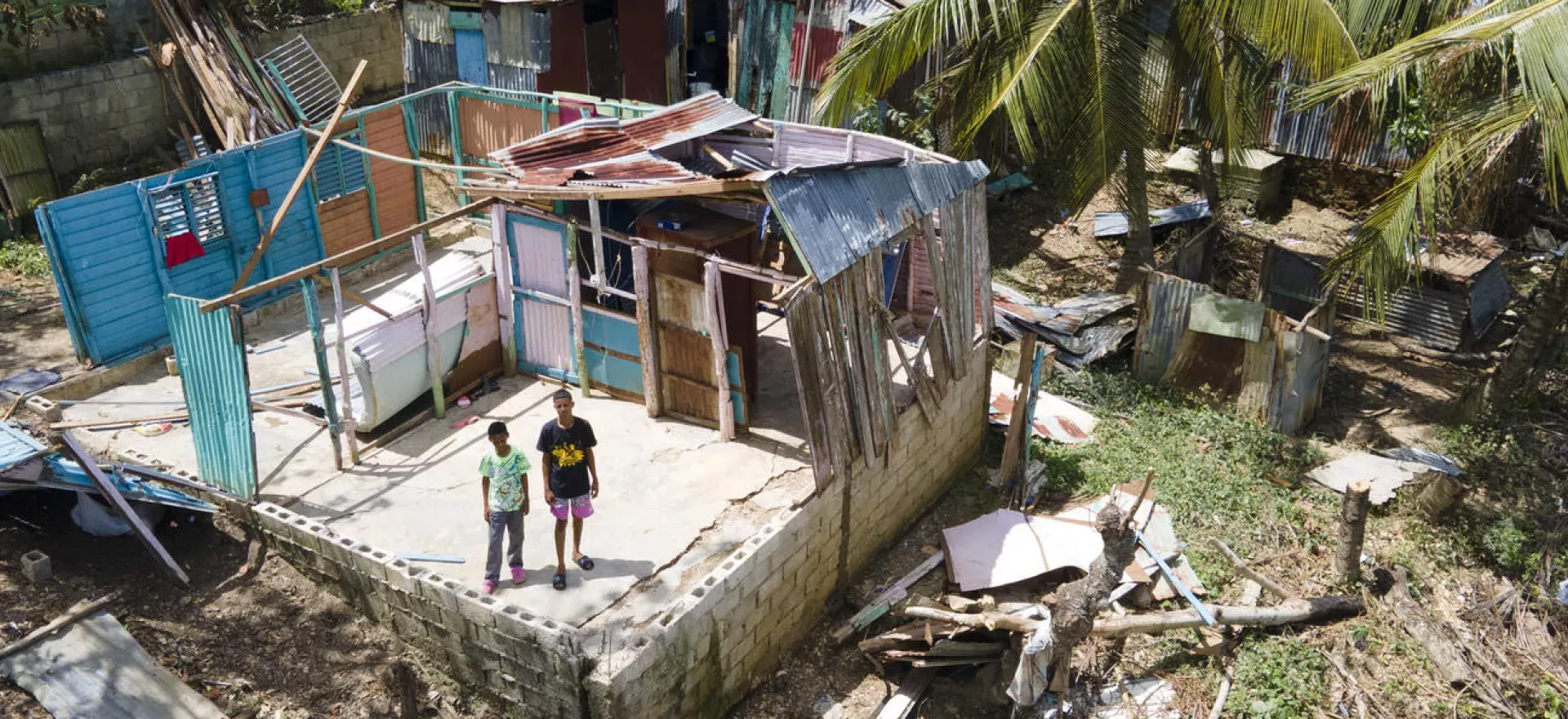 A house destroyed by a hurricane