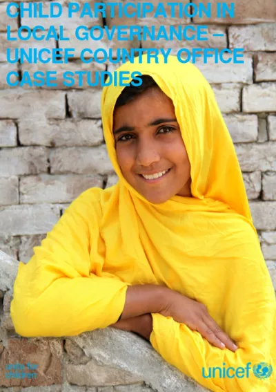 PDF Child participation in Local Governance - UNICEF Country Office Case Studies 