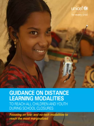 Guidance on Distance Learning Modalities: To reach all children and youth during school closures