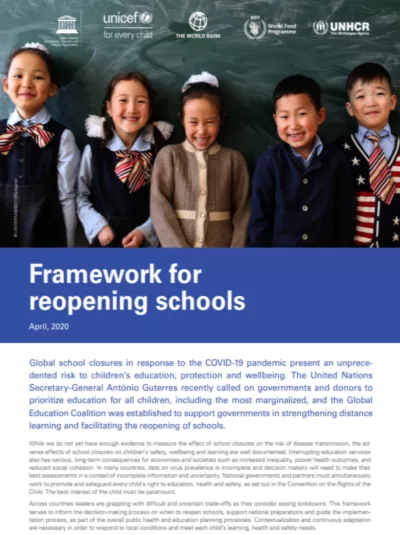Framework for reopening schools