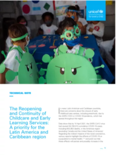 The Reopening and Continuity of Childcare and Early Learning Services: A priority for the Latin America and Caribbean region