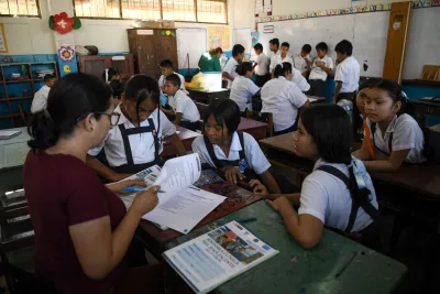 children studying in the classroom