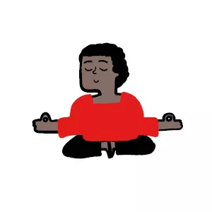 iIlustraci&oacute;n de adolescente sentado meditando