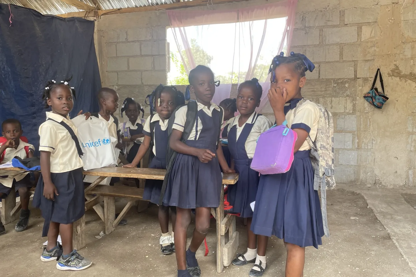 In the southern departments of Haiti, UNICEF is distributing over 80,000 school kits as part of the relief efforts after the 2021 earthquake. 