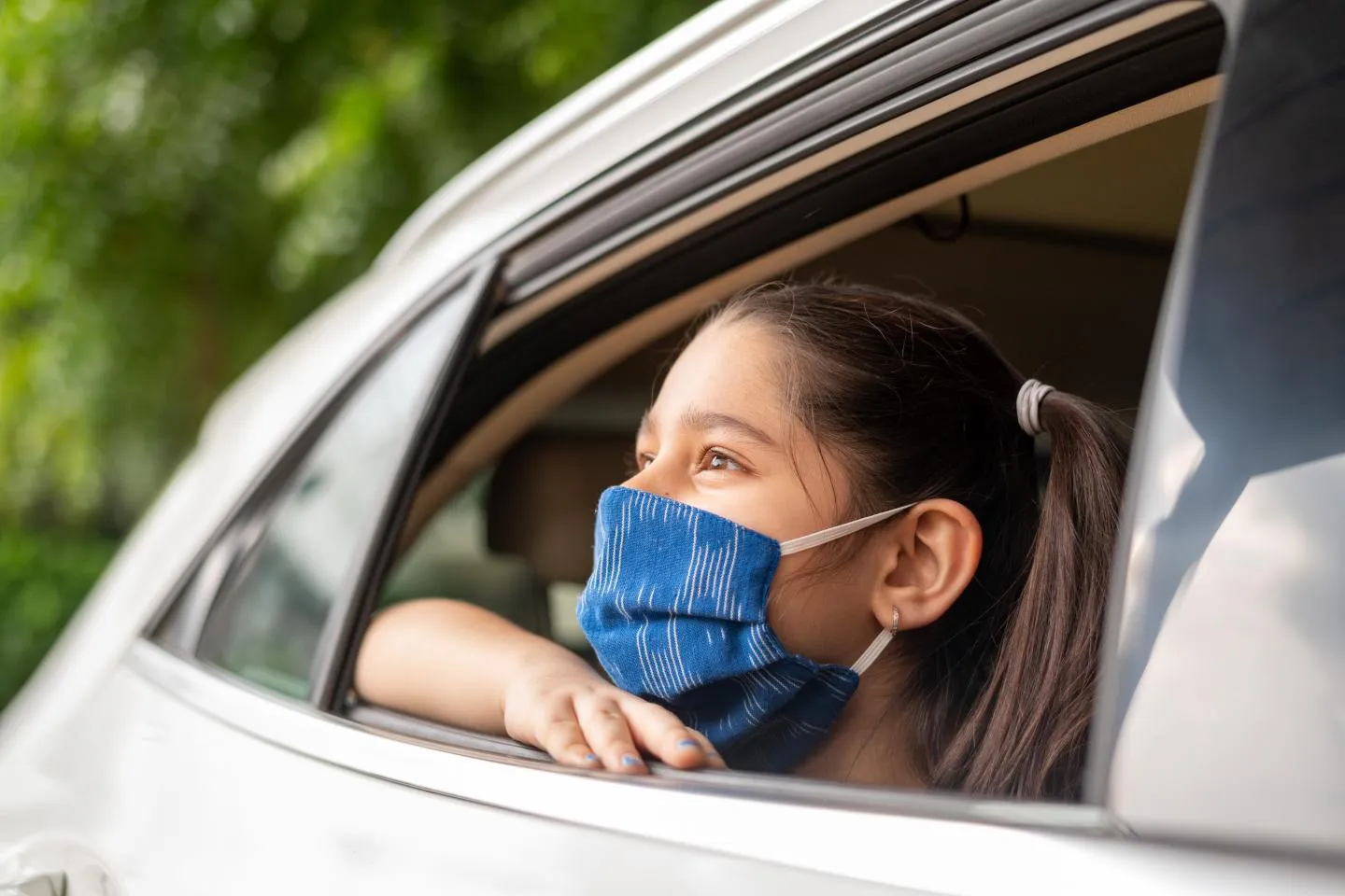 Abhivyakti (10) always wears a mask when leaving home.