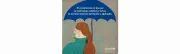 ilustración de mujer bajo paraguas mientras cae lluvia