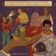 Ilustracion de varias adolescentes cumpliendo diversas profesiones y actividades