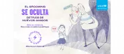 Ilustraci&oacute;n de un adulto escribiendo un mensaje en l&iacute;nea a una nina