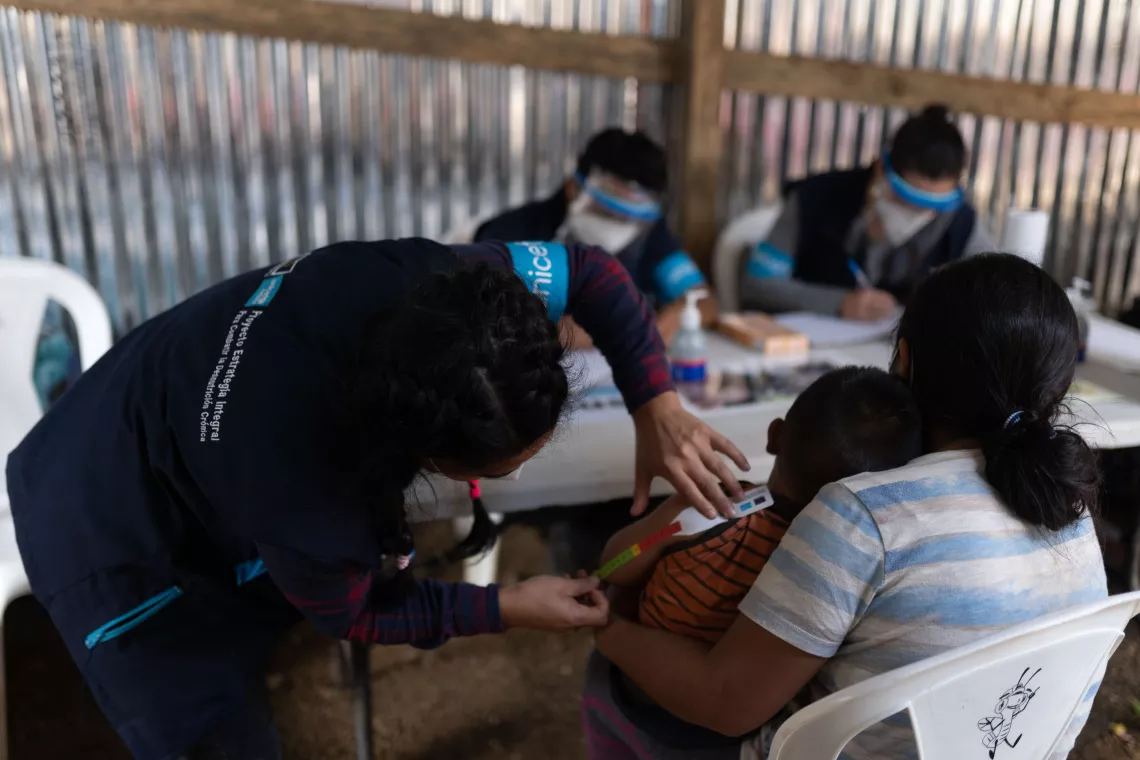 UNICEF Guatemala Health response in a temporary shelter in Sacsi Chita&ntilde;a, in Alta Verapaz, Guatemala. On Dec. 2, 2020