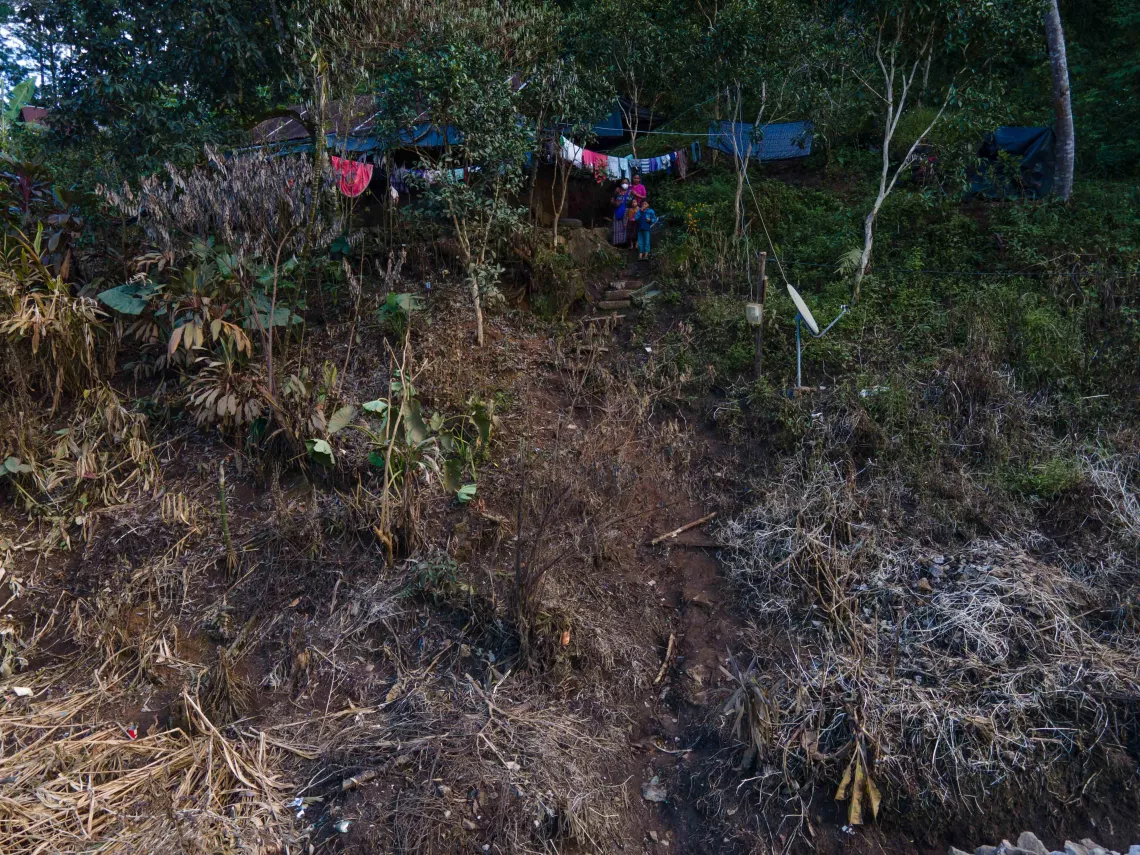 Village of Sacsi Chita&ntilde;a, in Alta Verapaz, Guatemala. On Dec. 2, 2020, in the aftermath of hurricanes Eta and Iota. (Drone)