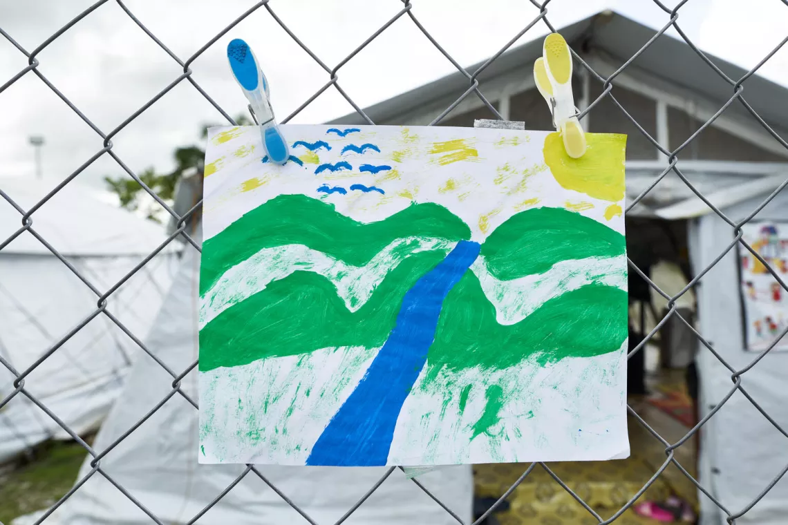 The river, an illustration made by a migrant child.