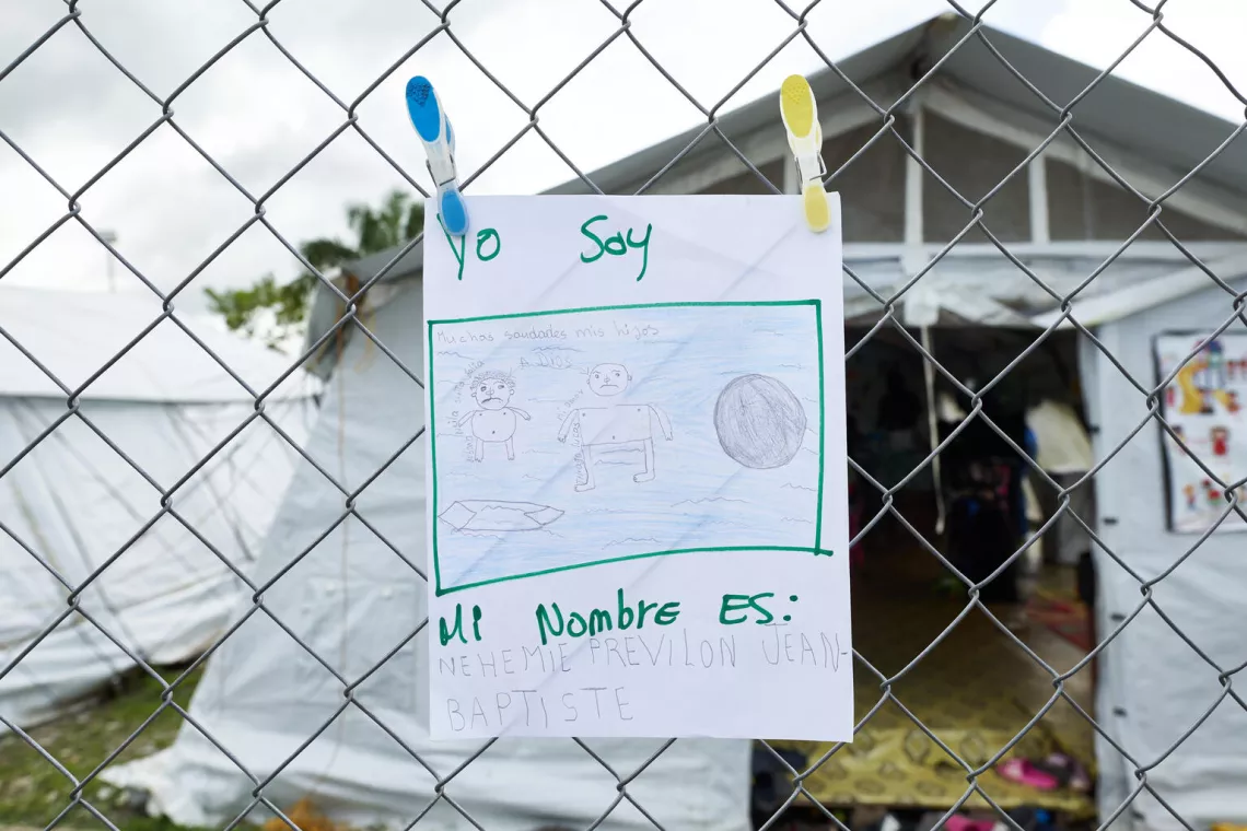A drawing made by a migrant mother who lost her two children while crossing the Darien.