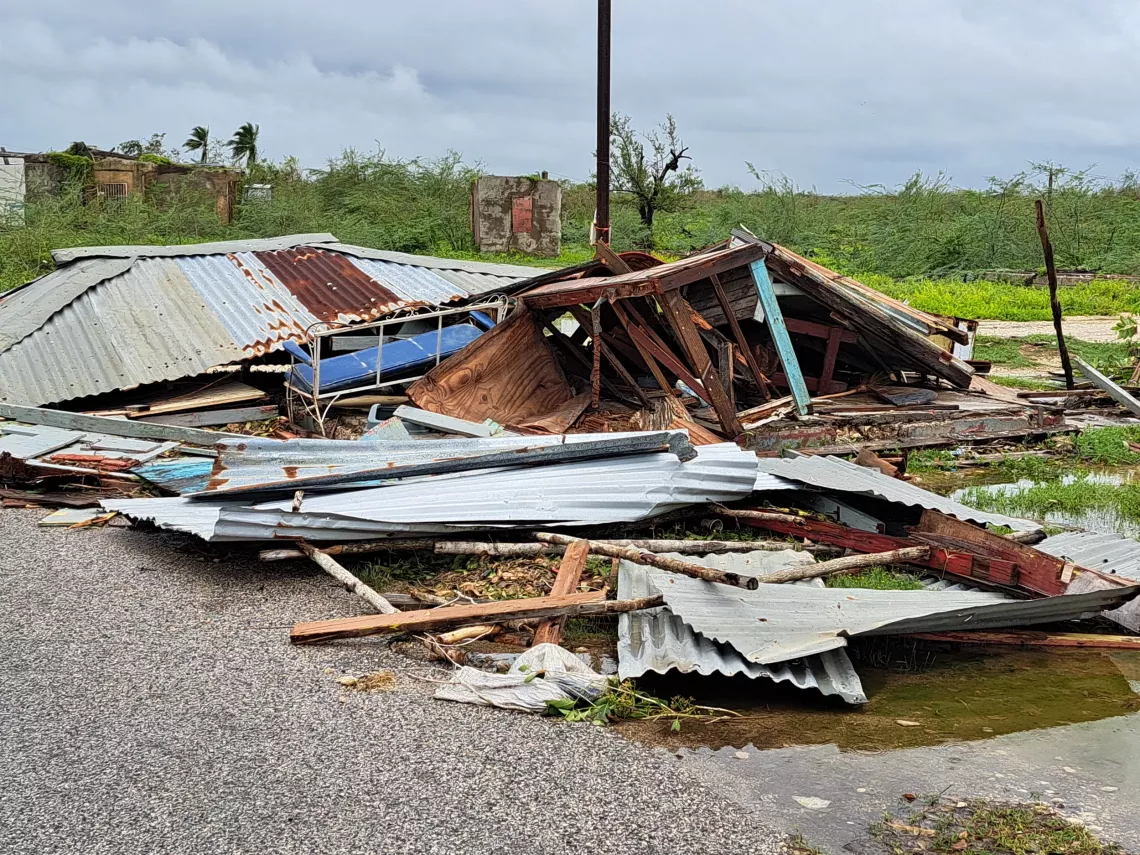 Houses destroyed after the hurricane