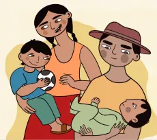 Bol jugar y re&iacute;r juntos en casa